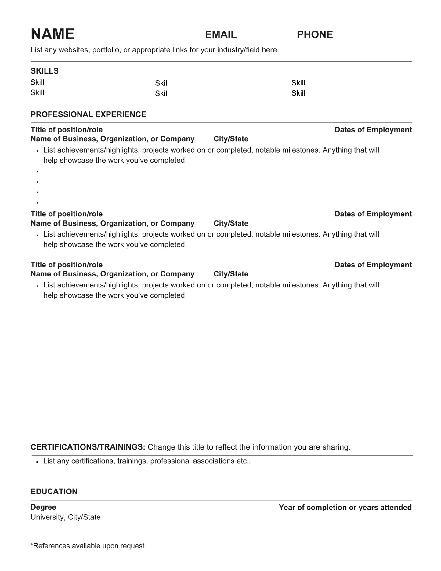 Resume Template