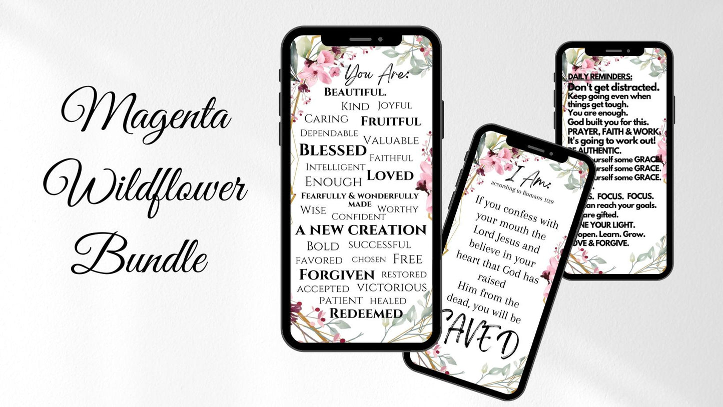 Magenta Wildflower Affirmation Bundle